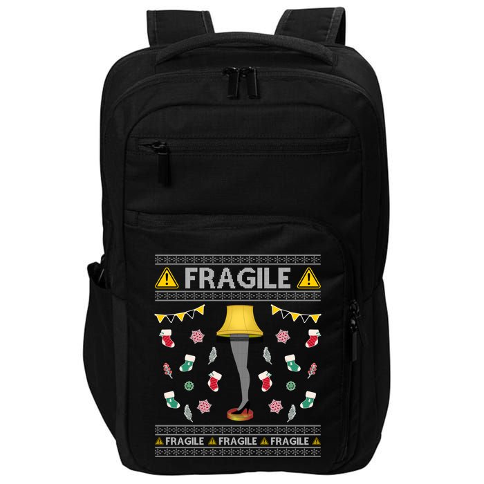 Wild Bobby Fragile Leg Lamp Christmas Story Funny Ugly Impact Tech Backpack