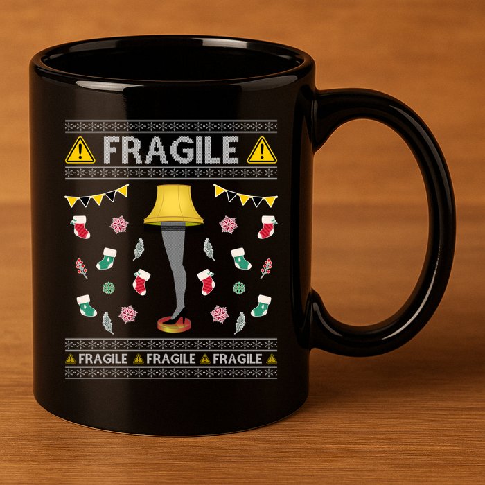 Wild Bobby Fragile Leg Lamp Christmas Story Funny Ugly 11oz C Handle Ceramic Mug
