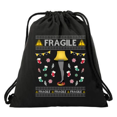 Wild Bobby Fragile Leg Lamp Christmas Story Funny Ugly Drawstring Bag