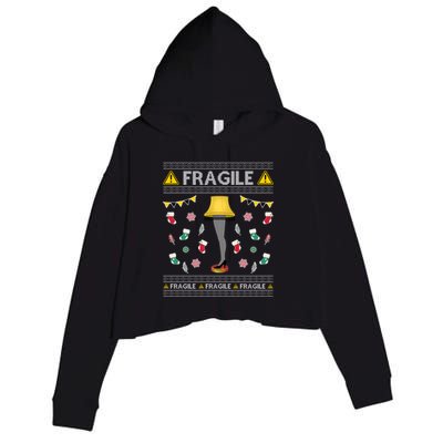 Wild Bobby Fragile Leg Lamp Christmas Story Funny Ugly Crop Fleece Hoodie