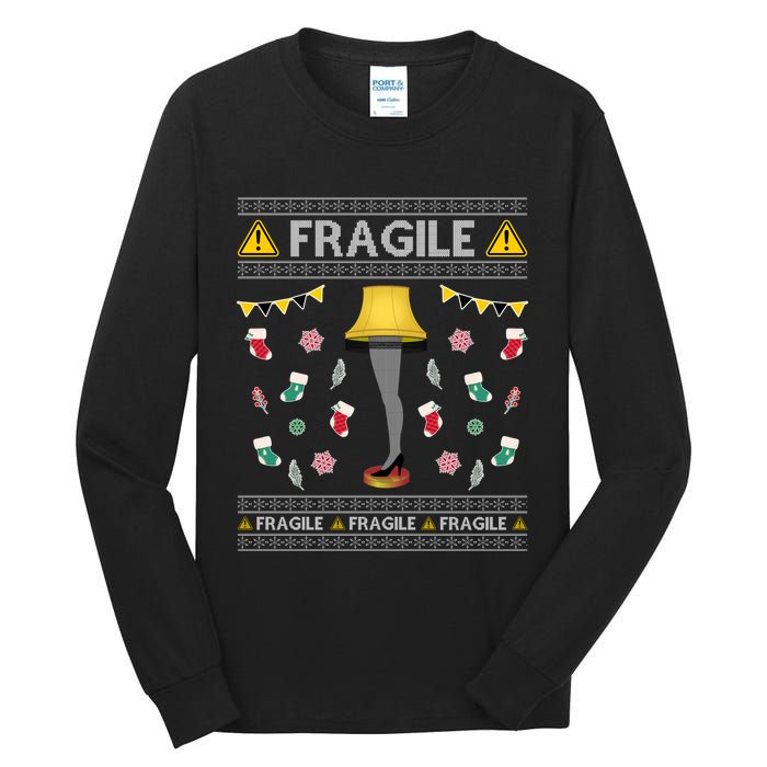 Wild Bobby Fragile Leg Lamp Christmas Story Funny Ugly Tall Long Sleeve T-Shirt