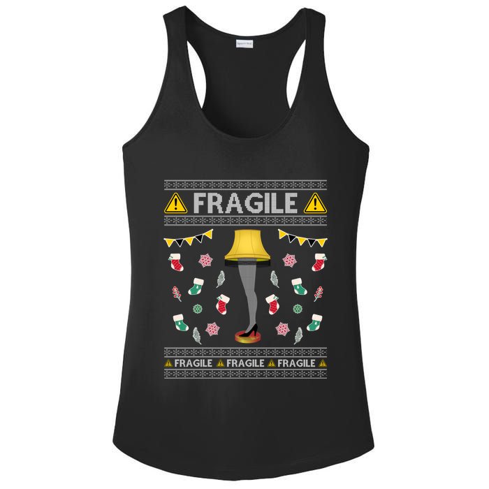 Wild Bobby Fragile Leg Lamp Christmas Story Funny Ugly Ladies PosiCharge Competitor Racerback Tank
