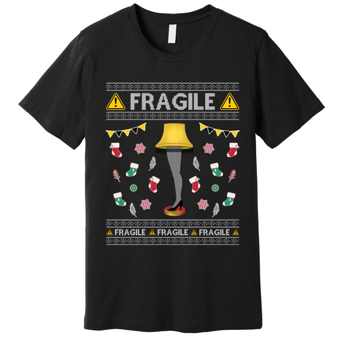 Wild Bobby Fragile Leg Lamp Christmas Story Funny Ugly Premium T-Shirt