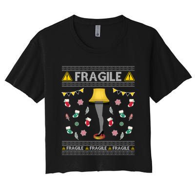 Wild Bobby Fragile Leg Lamp Christmas Story Funny Ugly Crop Top