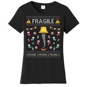 Wild Bobby Fragile Leg Lamp Christmas Story Funny Ugly Women's T-Shirt