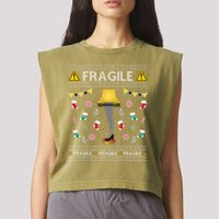 Wild Bobby Fragile Leg Lamp Christmas Story Funny Ugly Garment-Dyed Women's Muscle Tee