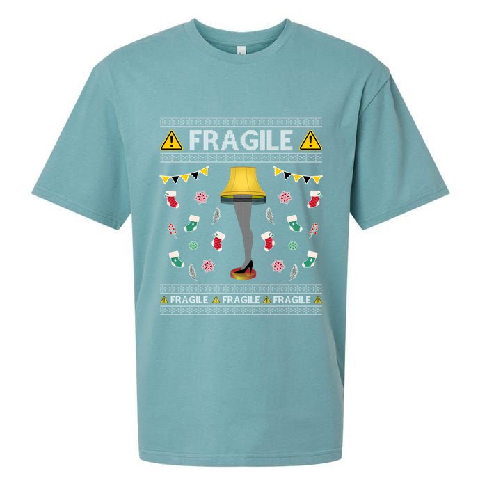 Wild Bobby Fragile Leg Lamp Christmas Story Funny Ugly Sueded Cloud Jersey T-Shirt