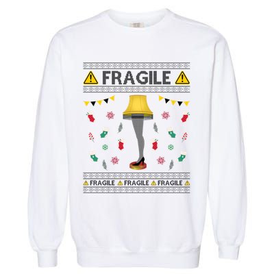 Wild Bobby Fragile Leg Lamp Christmas Story Funny Ugly Garment-Dyed Sweatshirt
