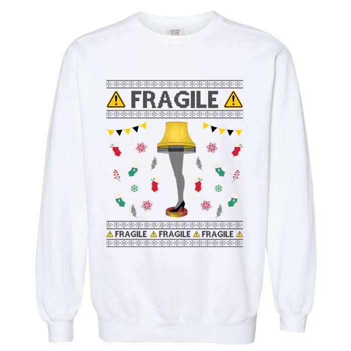 Wild Bobby Fragile Leg Lamp Christmas Story Funny Ugly Garment-Dyed Sweatshirt