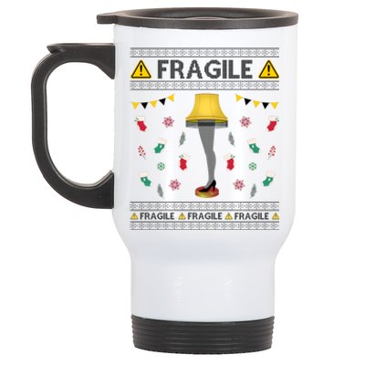 Wild Bobby Fragile Leg Lamp Christmas Story Funny Ugly Stainless Steel Travel Mug