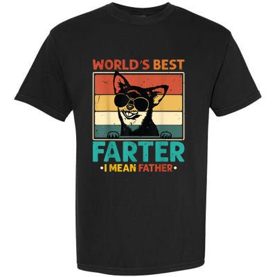 Worlds Best Farter I Mean Father Best Dad Ever Cool Dog Garment-Dyed Heavyweight T-Shirt