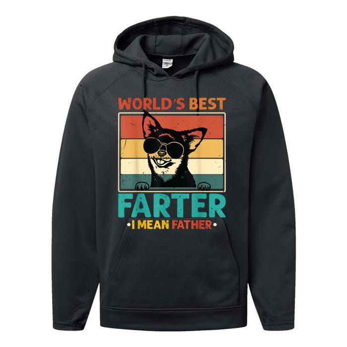 Worlds Best Farter I Mean Father Best Dad Ever Cool Dog Performance Fleece Hoodie