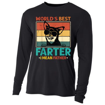 Worlds Best Farter I Mean Father Best Dad Ever Cool Dog Cooling Performance Long Sleeve Crew