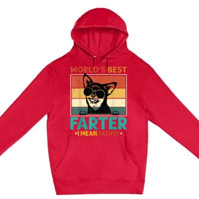 Worlds Best Farter I Mean Father Best Dad Ever Cool Dog Premium Pullover Hoodie