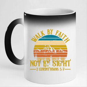 Walk By Faith Not By Sight 2 Corinthians 5:7 11oz Black Color Changing Mug