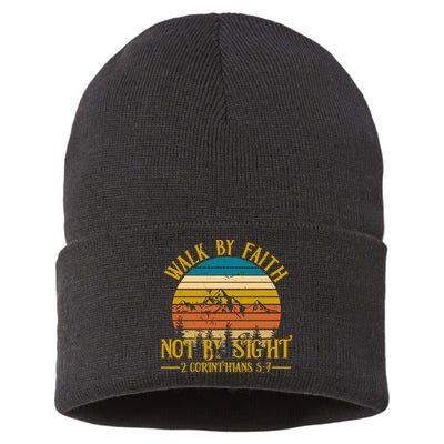 Walk By Faith Not By Sight 2 Corinthians 5:7 Sustainable Knit Beanie