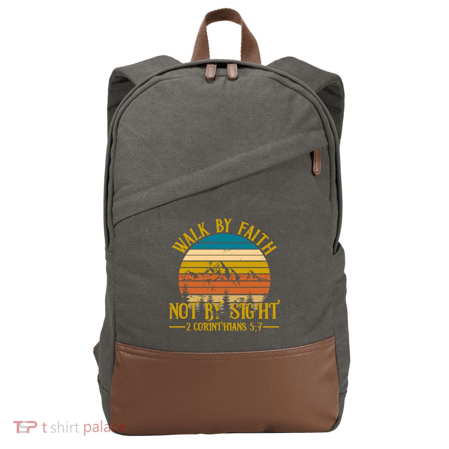Walk By Faith Not By Sight 2 Corinthians 5:7 Cotton Canvas Backpack