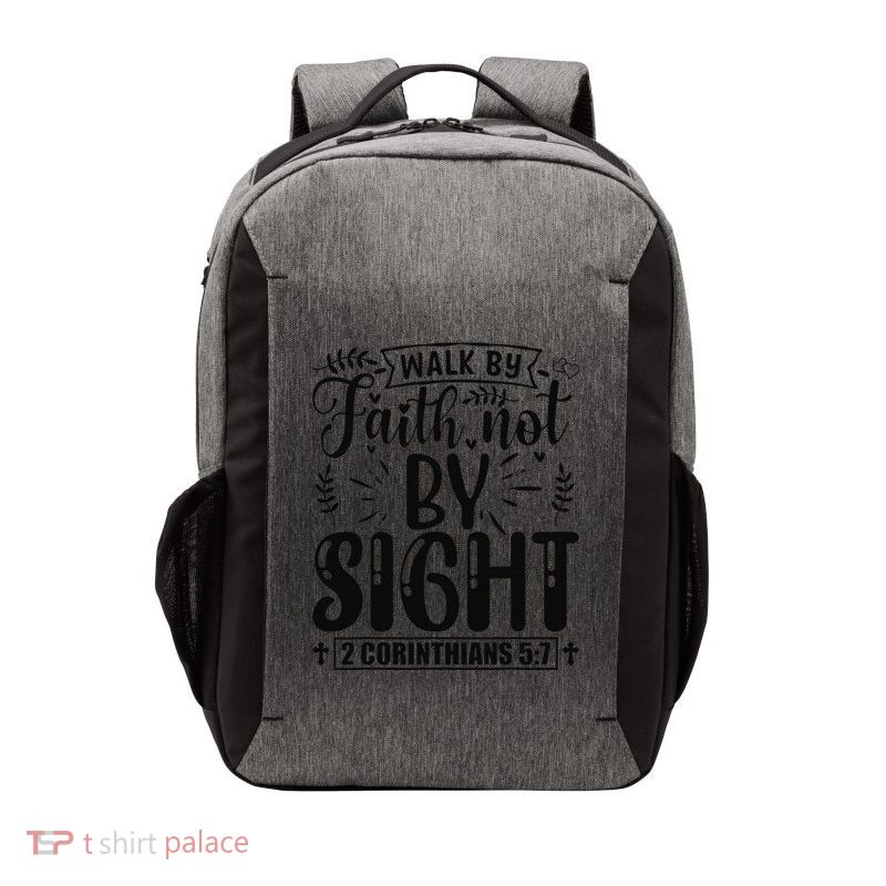 Walk By Faith Not By Sight Bible Verse 2 Corinthians 57  Vector Backpack