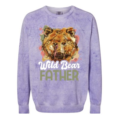 Wild Bear Father For Father's Day Gift Colorblast Crewneck Sweatshirt