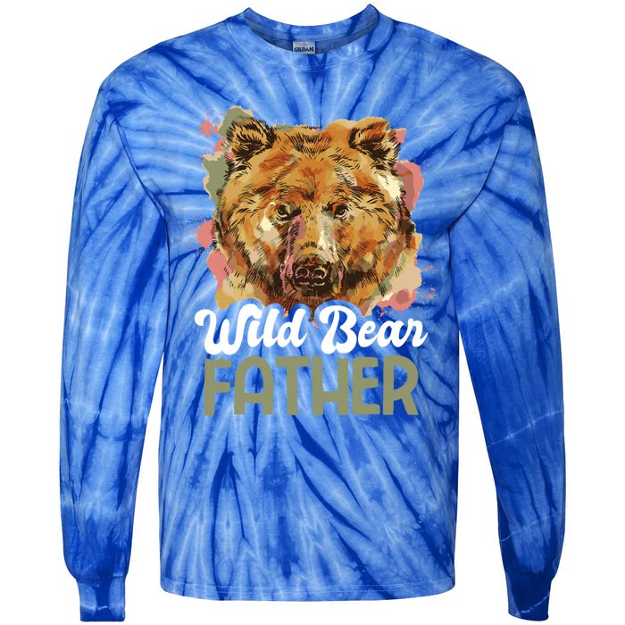 Wild Bear Father For Father's Day Gift Tie-Dye Long Sleeve Shirt