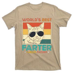 Worlds Best Farter I Mean Father Funny Best Cat Dad Ever T-Shirt