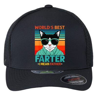 Worlds Best Farter I Mean Father Best Cat Dad Ever Flexfit Unipanel Trucker Cap