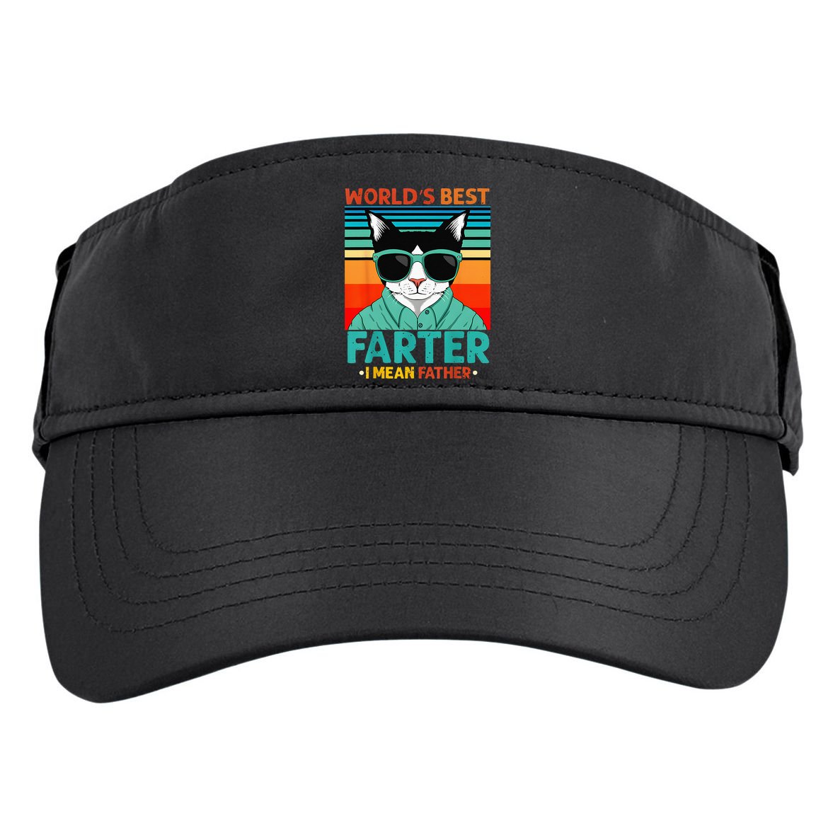 Worlds Best Farter I Mean Father Best Cat Dad Ever Adult Drive Performance Visor