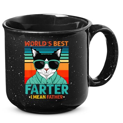Worlds Best Farter I Mean Father Best Cat Dad Ever 15oz Campfire Ceramic Mug