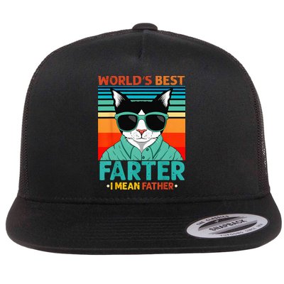 Worlds Best Farter I Mean Father Best Cat Dad Ever Flatbill Hat
