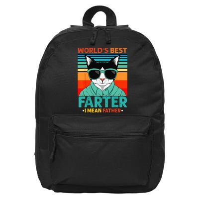 Worlds Best Farter I Mean Father Best Cat Dad Ever 16 in Basic Backpack