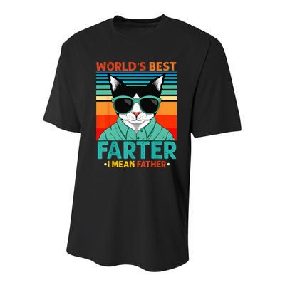 Worlds Best Farter I Mean Father Best Cat Dad Ever Youth Performance Sprint T-Shirt