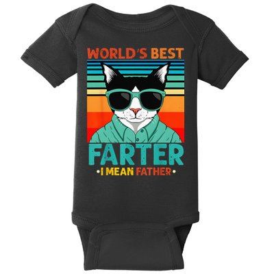 Worlds Best Farter I Mean Father Best Cat Dad Ever Baby Bodysuit