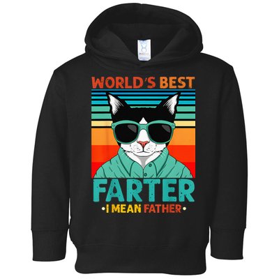 Worlds Best Farter I Mean Father Best Cat Dad Ever Toddler Hoodie