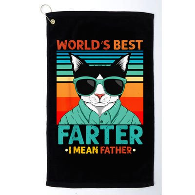 Worlds Best Farter I Mean Father Best Cat Dad Ever Golf Towel
