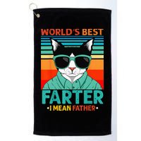 Worlds Best Farter I Mean Father Best Cat Dad Ever Golf Towel