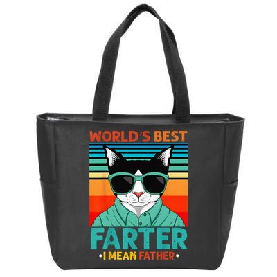 Worlds Best Farter I Mean Father Best Cat Dad Ever Zip Tote Bag