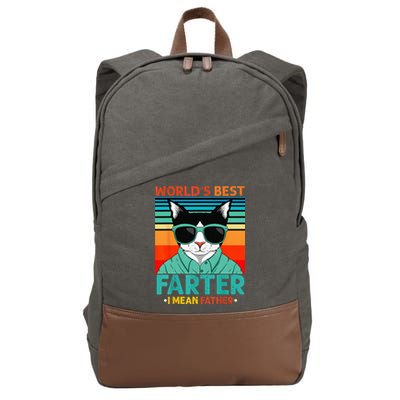 Worlds Best Farter I Mean Father Best Cat Dad Ever Cotton Canvas Backpack