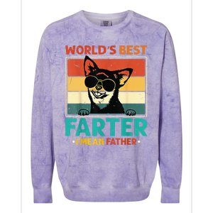 World's Best Farter I Mean Father Dog Dad Colorblast Crewneck Sweatshirt