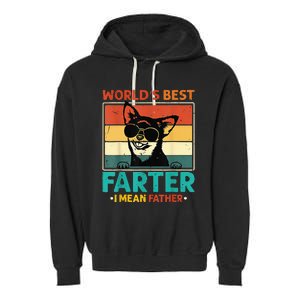 World's Best Farter I Mean Father Dog Dad Garment-Dyed Fleece Hoodie