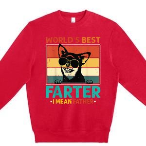 World's Best Farter I Mean Father Dog Dad Premium Crewneck Sweatshirt