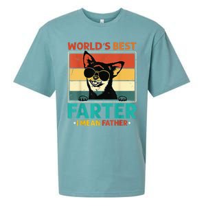 World's Best Farter I Mean Father Dog Dad Sueded Cloud Jersey T-Shirt