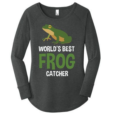 World's Best Frog Catcher Gift Frog Hunter Women's Perfect Tri Tunic Long Sleeve Shirt