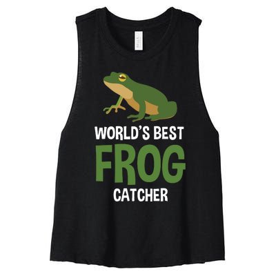 World's Best Frog Catcher Gift Frog Hunter Women's Racerback Cropped Tank