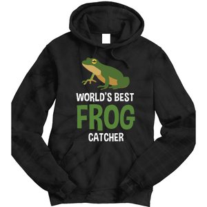 World's Best Frog Catcher Gift Frog Hunter Tie Dye Hoodie