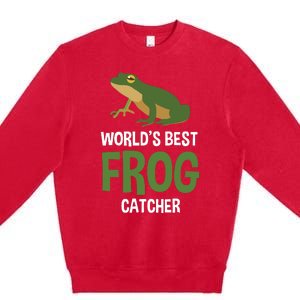 World's Best Frog Catcher Gift Frog Hunter Premium Crewneck Sweatshirt