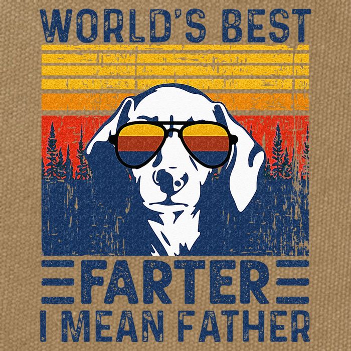 Worlds Best Farter I Mean Father Funny Best Dog Dad Ever Cotton Canvas Backpack