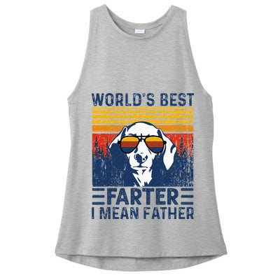 Worlds Best Farter I Mean Father Funny Best Dog Dad Ever Ladies PosiCharge Tri-Blend Wicking Tank