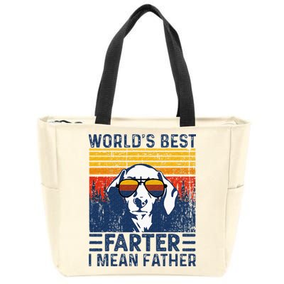 Worlds Best Farter I Mean Father Funny Best Dog Dad Ever Zip Tote Bag
