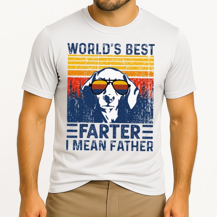 Worlds Best Farter I Mean Father Funny Best Dog Dad Ever Cooling Performance Crew T-Shirt