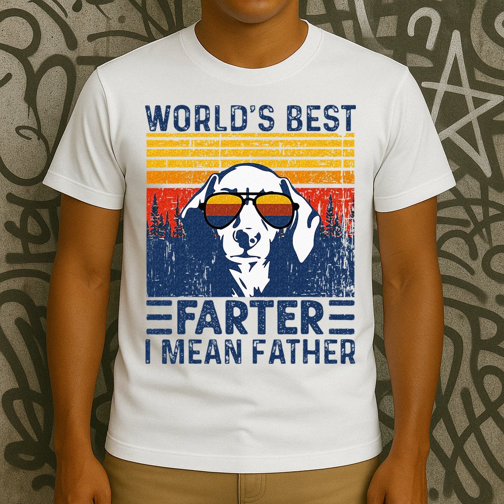 Worlds Best Farter I Mean Father Funny Best Dog Dad Ever T-Shirt